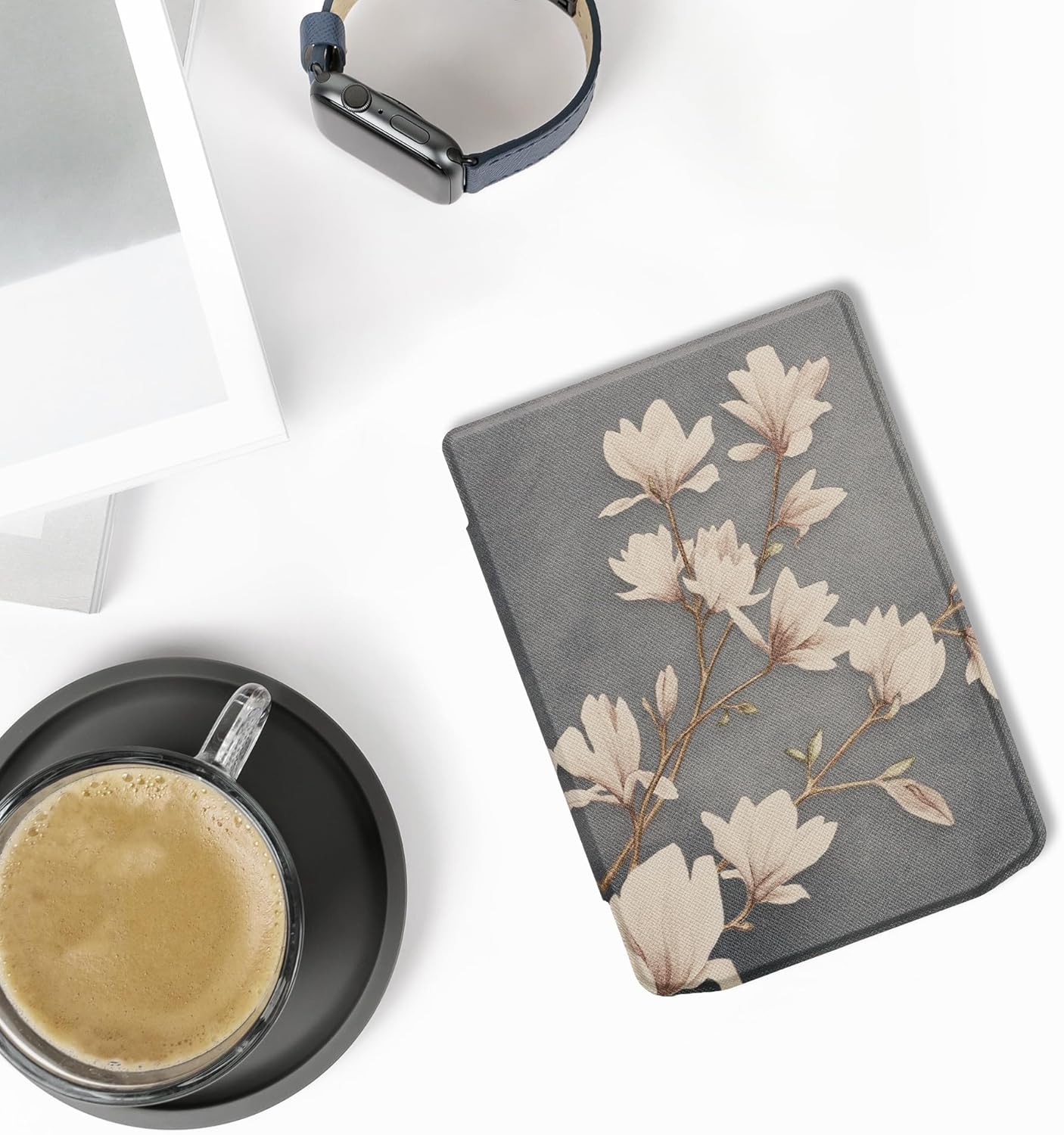 Pouzdro KW Mobile - Magnolias - 23RQ007C - pro Pocketbook 629 Verse / 634 Verse Pro / 634 Verse Color - vícebarevné