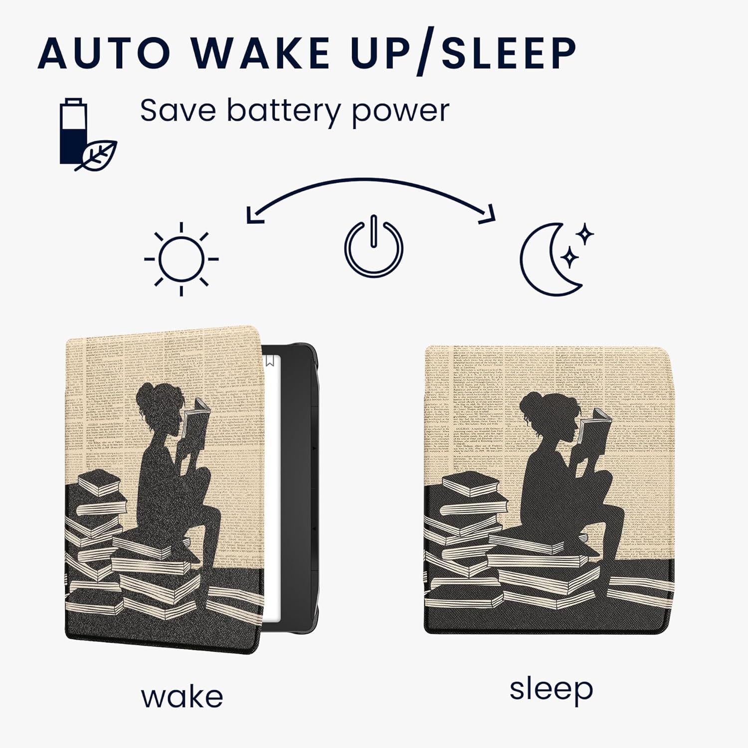 Pouzdro KW Mobile - Girl And Books - 23RW003C - pro Pocketbook 700 Era / 700 Era Color - vícebarevné