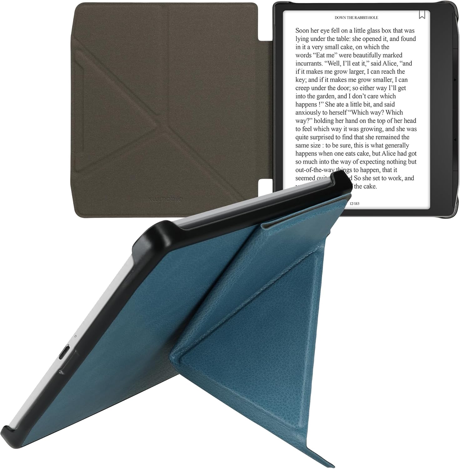 Pouzdro KW Mobile - Origami Petrol - 23RV003C - pro Pocketbook 700 Era / 700 Era Color - modré