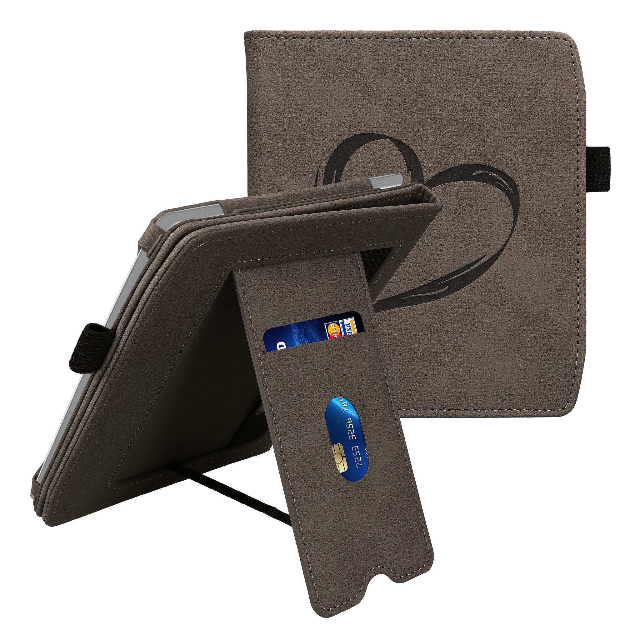 Pouzdro KW Mobile - Brushed Heart - 23RX002C - pro Pocketbook 700 Era / 700 Era Color - šedé