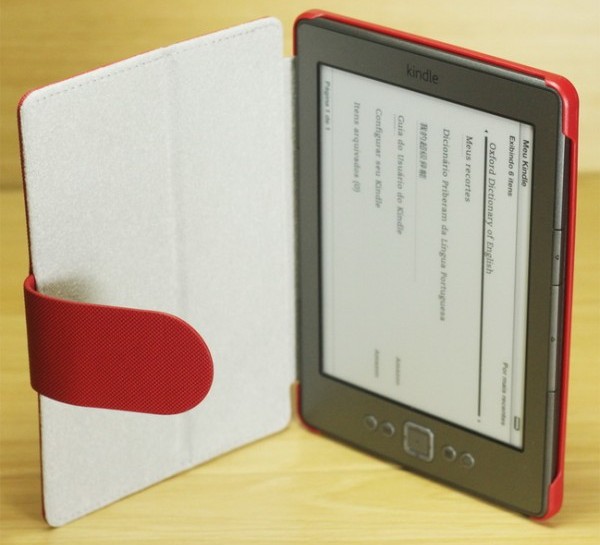 Amazon Kindle 4,5 Hard Back HAB04 - Durable Lock, červené, stojánek