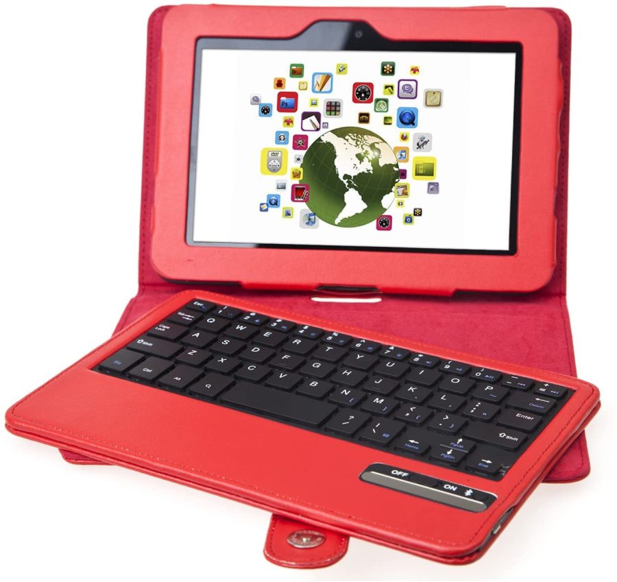Protect PT144 - Amazon Kindle Fire HD 2.gen 7" - červené, stojánek, bluetooth, klávesnice