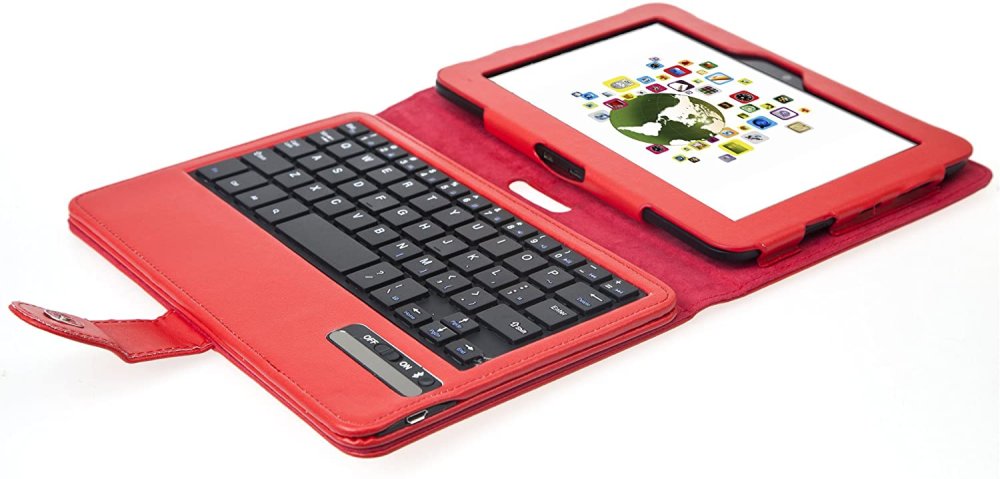 Protect PT144 - Amazon Kindle Fire HD 2.gen 7" - červené, stojánek, bluetooth, klávesnice