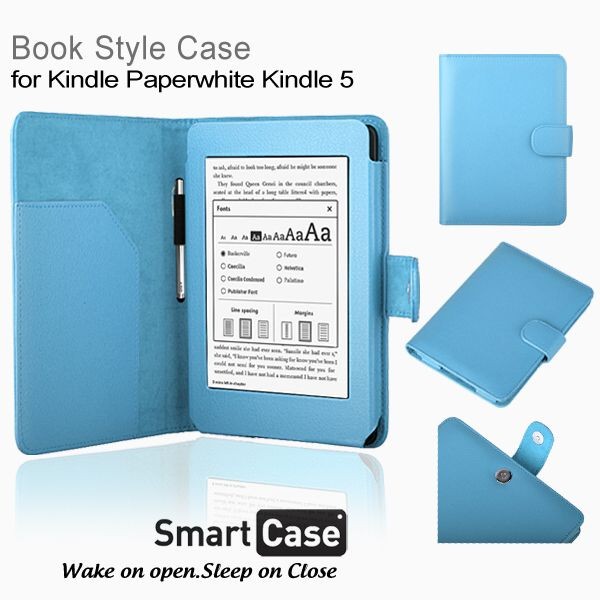 Pouzdro pro Amazon Kindle Paperwhite 1, 2, 3 - Protect PT140 - světle modré, magnet, AutoSleep