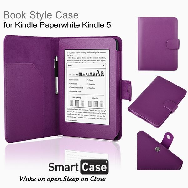 Pouzdro pro Amazon Kindle Paperwhite 1, 2, 3 - Protect PT138 - fialové, magnet, AutoSleep