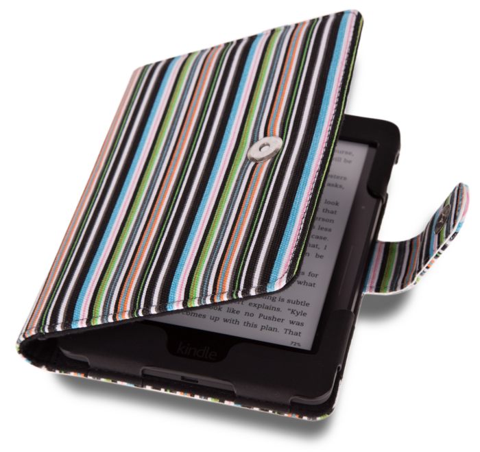 Pouzdro Lente Designs pro Amazon Kindle Voyage - motiv Midnight Stripes
