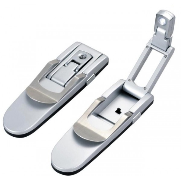 LED lampička - Robotic Clip US-L41, kloubová, pro všechny čtečky - stříbrná