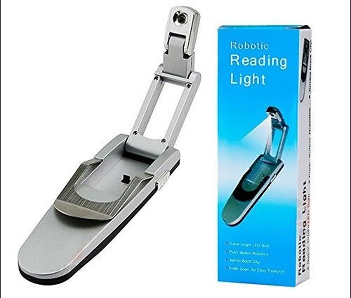 LED lampička - Robotic Clip US-L41, kloubová, pro všechny čtečky - stříbrná