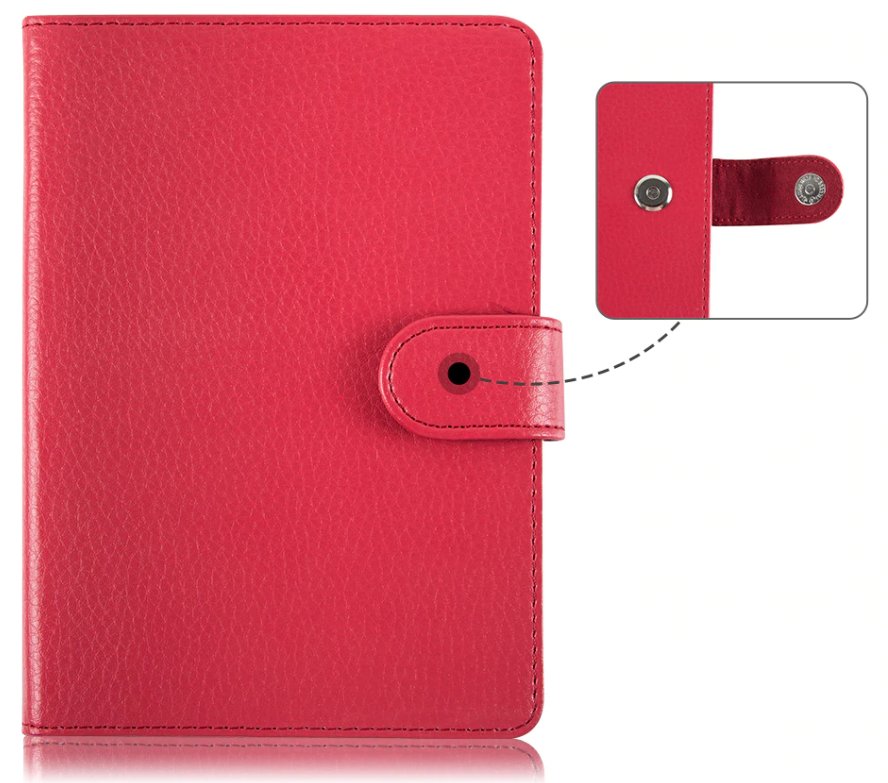 Obal na čtečku Pocketbook 614 / 615 / 622 / 623 / 624 / 625 / 626 / 631 / 640 / 641 - FORTRESS FT140, červené, magnet