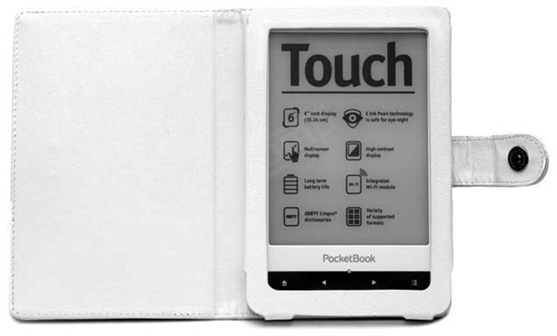 Obal na čtečku Pocketbook 614 / 615 / 622 / 623 / 624 / 625 / 626 / 631 / 640 / 641 - FORTRESS FT138, bílé, magnet