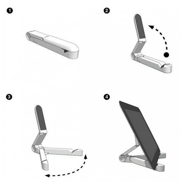 Stojánek na čtečku knih - Atmoog ST-WH01 - polohovatelný stojánek na čtečku / tablet / telefon - bílý, s polstrováním