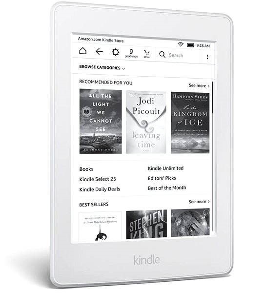 Amazon Kindle Paperwhite 3 - bez reklam, bílý - WiFi, 4 GB