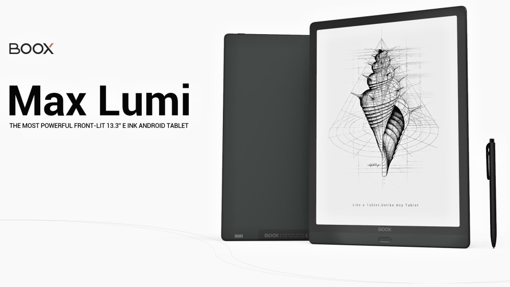 Onyx Boox Max Lumi - 64 GB, WiFi, 13,3", BT, audio, android, černý, Wacom stylus