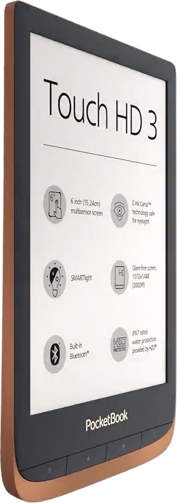 PocketBook 632 Touch HD 3 - Spicy Copper, 16GB, WiFi, bluetooth, audio, vodotěsný
