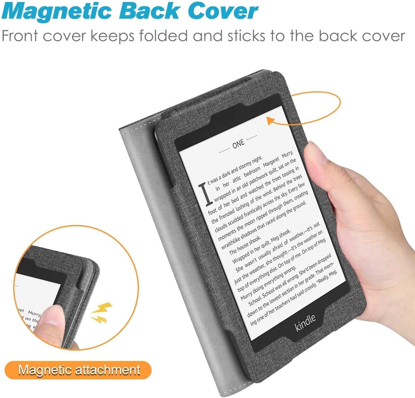 Pouzdro Benello SK-09 na Amazon Kindle Touch / 6 / 8 / 2019 / 2020 - šedé (Demon Grey)