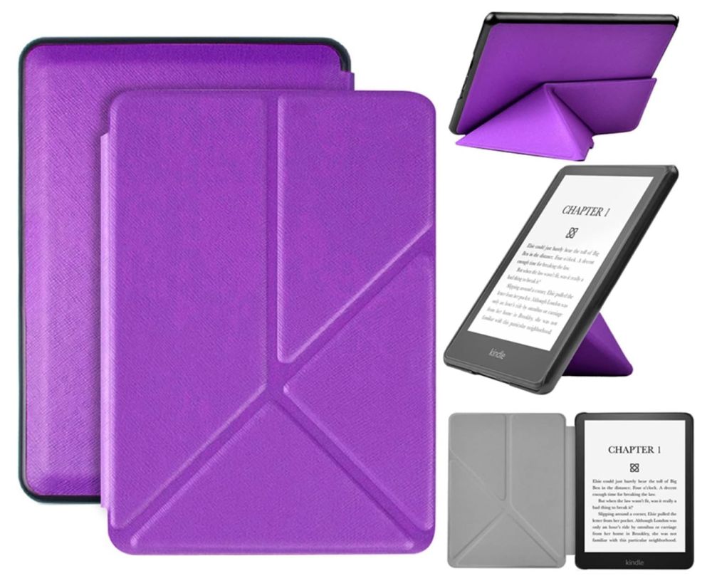 Origami Durable Lock OR64 - pouzdro pro Amazon Kindle 2022, magnet, stojánek - fialové