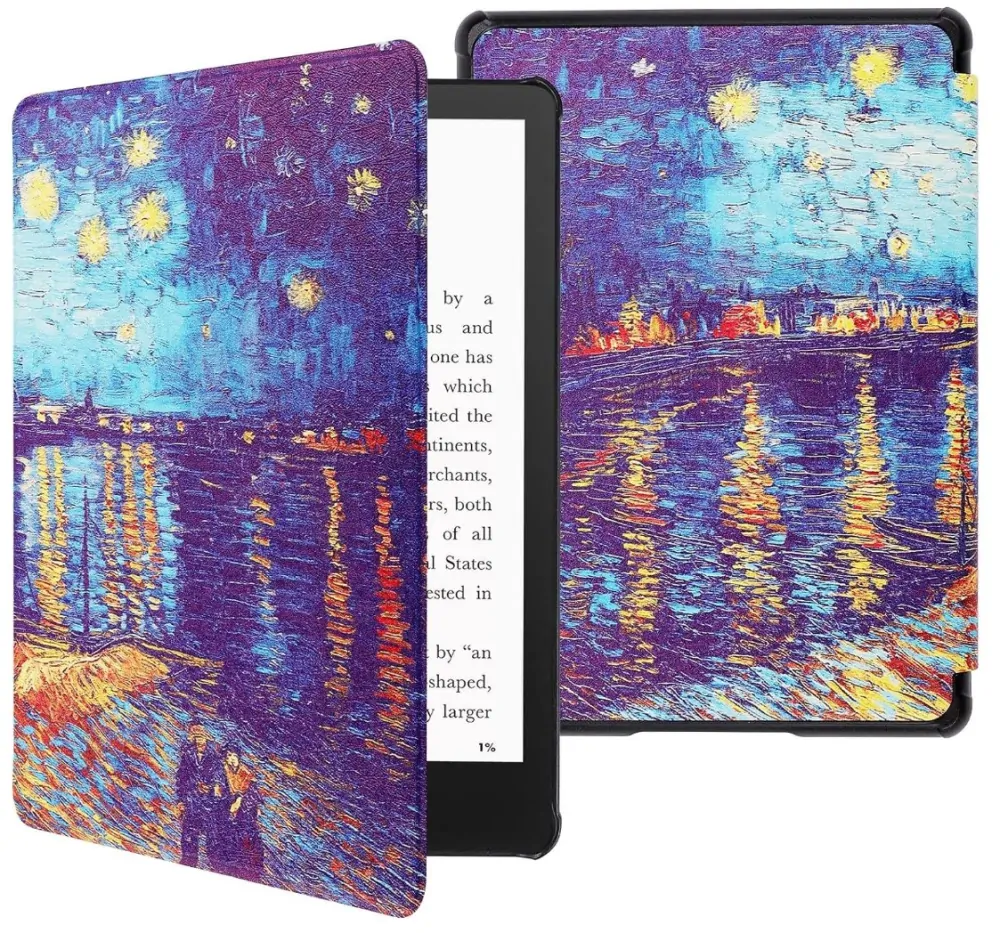 Armori Trimer T141, pouzdro pro Amazon Kindle 6 (7. generace) - magnetické zavírání, AutoSleep, motiv Gogh Sea