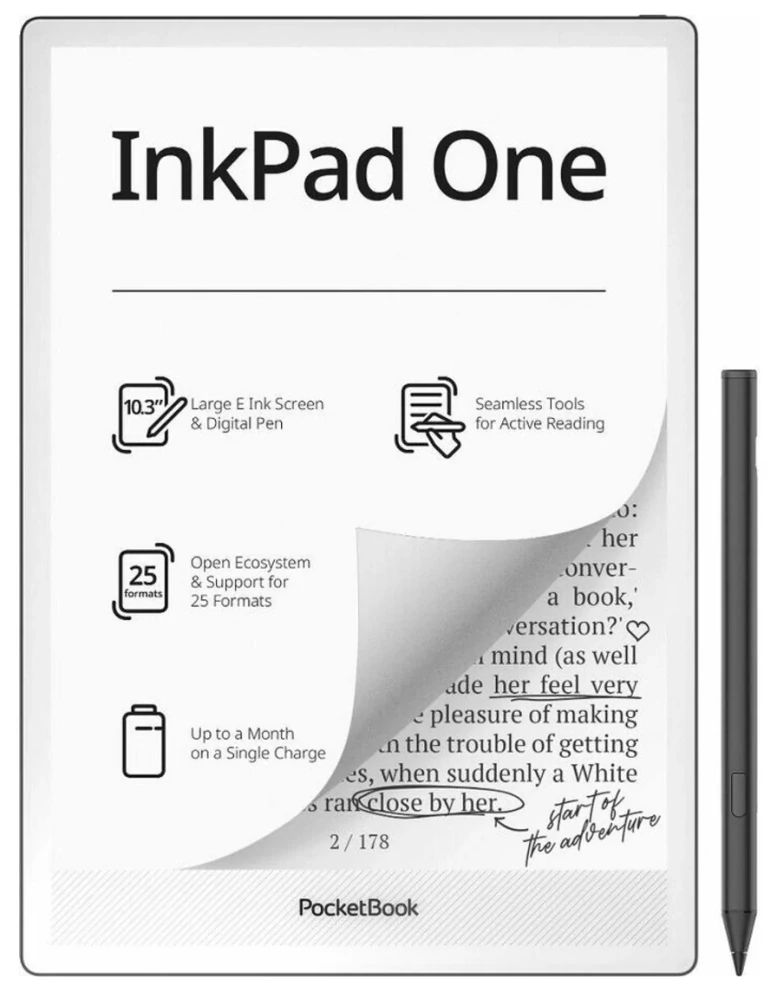PocketBook 1030 InkPad One - 32 GB, WiFi, Matte Black (černý)