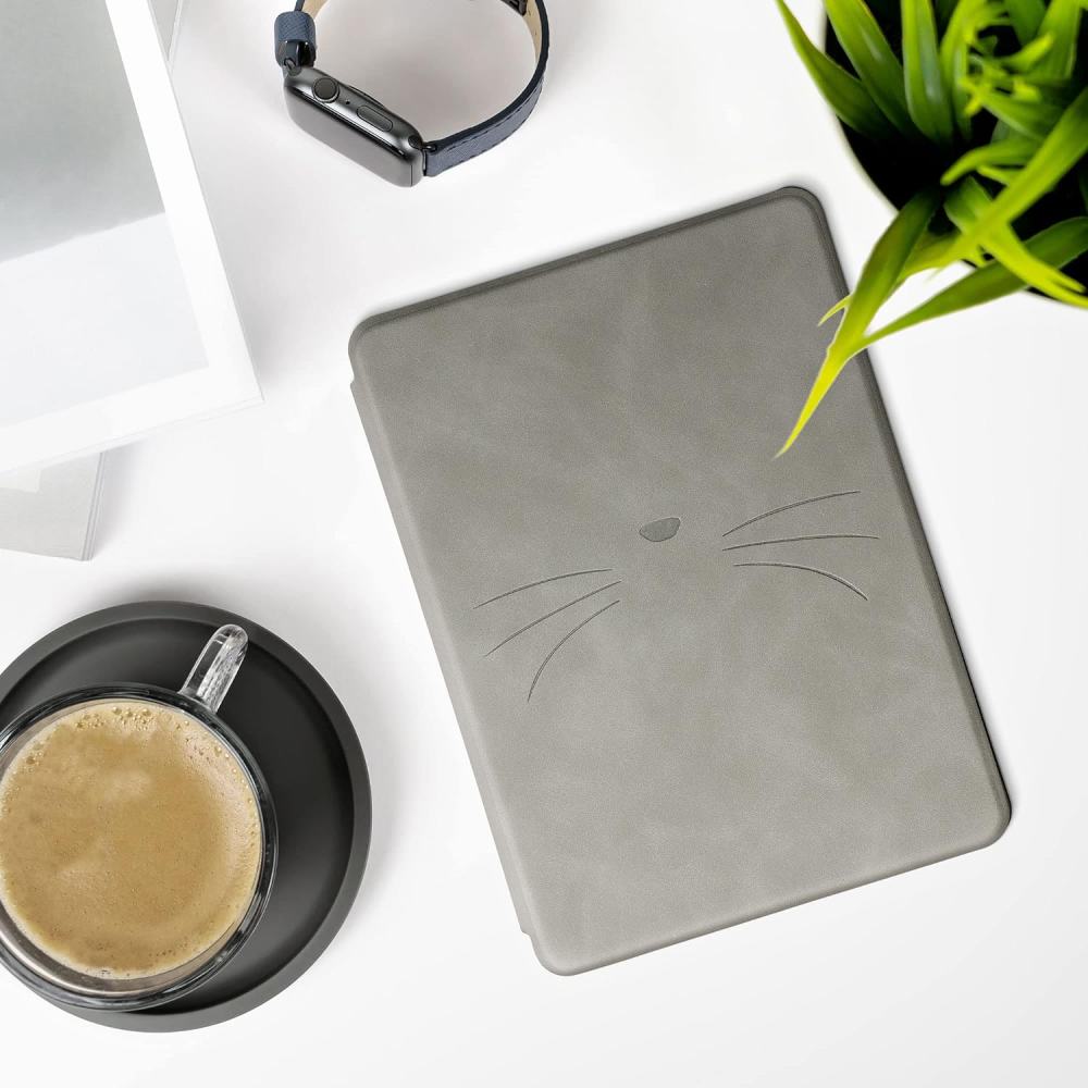 Pouzdro KW Mobile - Meow Meow - KW5625705 - pro Amazon Kindle Paperwhite 5 (2021) - šedé