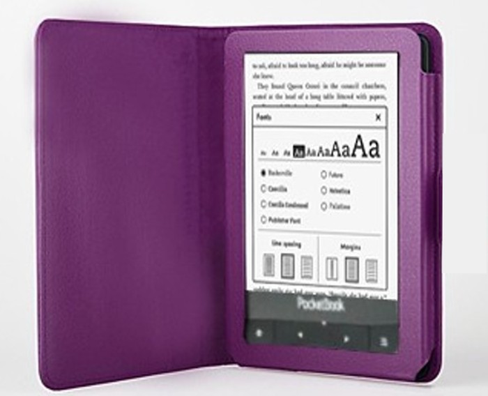 FORTRESS FT170 - Obal na čtečku Pocketbook 614 / 615 / 622 / 623 / 624 / 625 / 626 / 631 / 640 / 641 - fialové, magnet