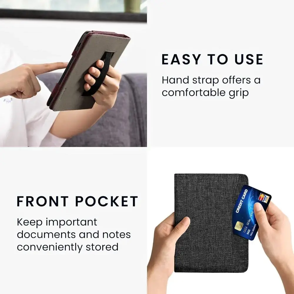 Pouzdro KW Mobile - Fabric Flip - KW5971819 - pro Amazon Kindle Paperwhite 4 (2018) - tmavě šedé