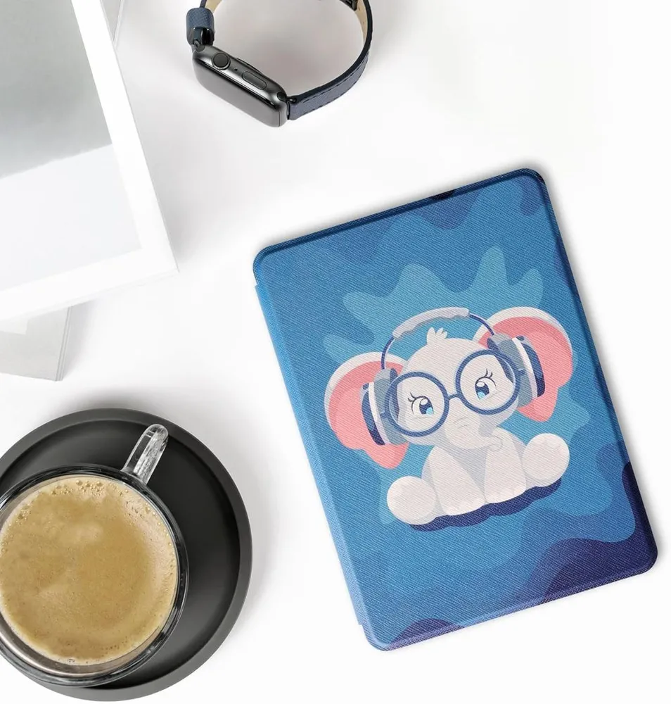 Pouzdro KW Mobile - Cute Elephant - KW6103303 - pro Amazon Kindle Paperwhite 5 (2021) - vícebarevné