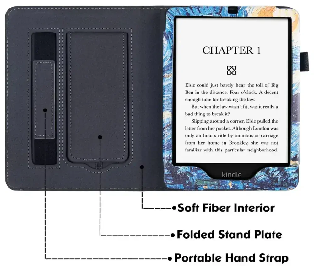 Fortress FT4015 Premium - pouzdro se stojánkem pro Amazon Kindle Paperwhite 5 (2021) - motiv Gogh, magnet, AutoSleep