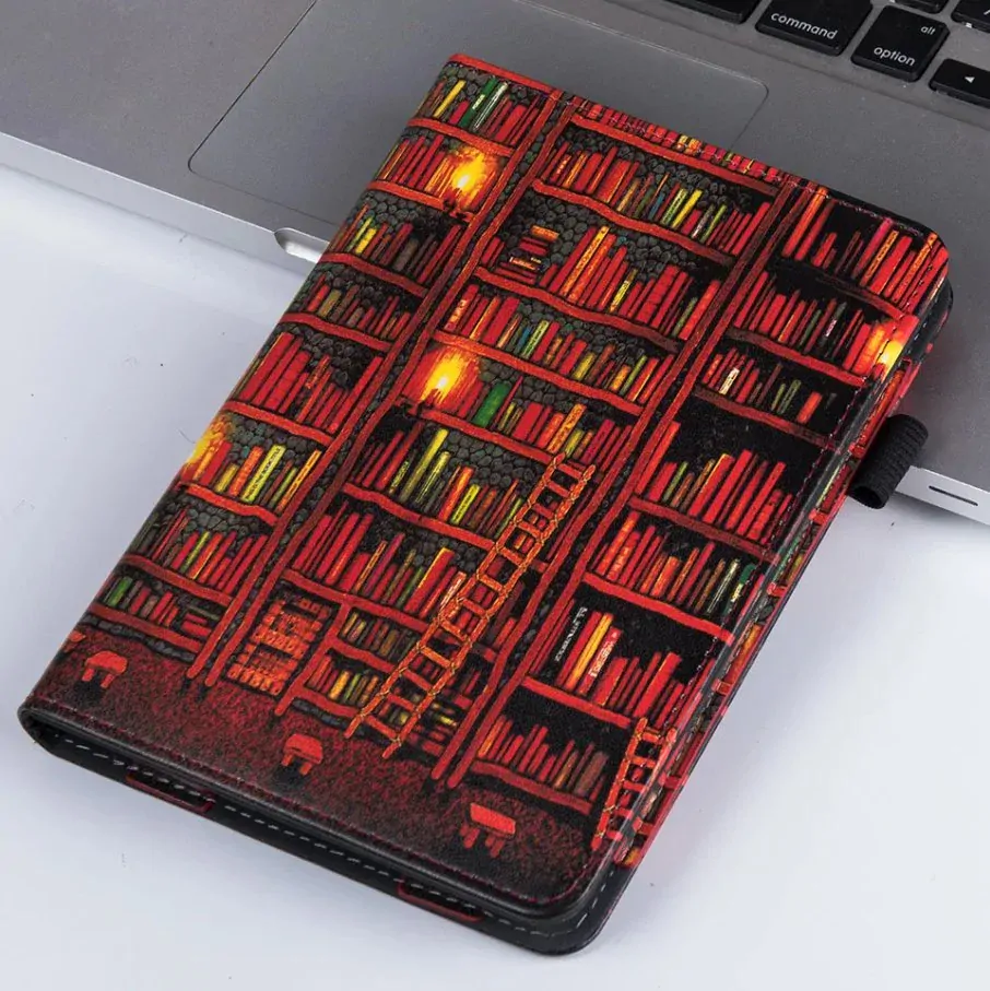 Fortress FT4021 Premium - pouzdro se stojánkem pro Amazon Kindle Paperwhite 5 (2021) - motiv Bookcase, magnet, AutoSleep