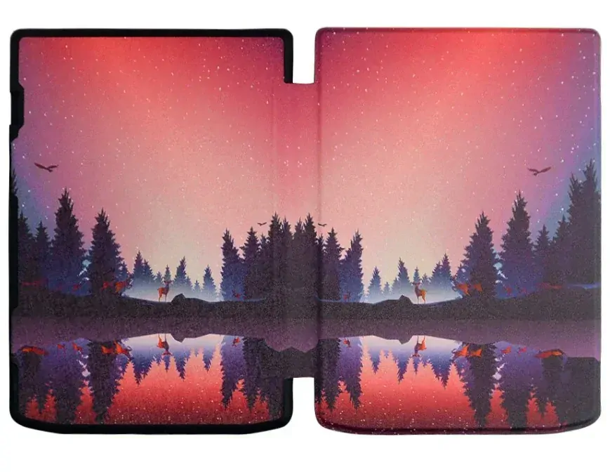 Pouzdro Durable Lock DL4048, obal na Pocketbook 743G InkPad 4 a Pocketbook 743C InkPad Color (2/3) - motiv Nightlake, magnetické zavírání, AutoSleep