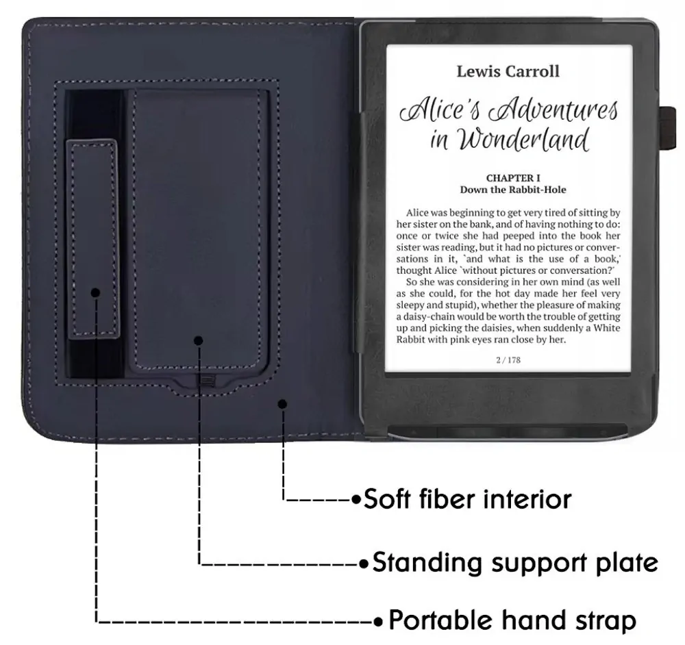 ARMORI Holder T045 - pouzdro se stojánkem pro Pocketbook 629/634 Verse (Pro) - černé, magnet, AutoSleep