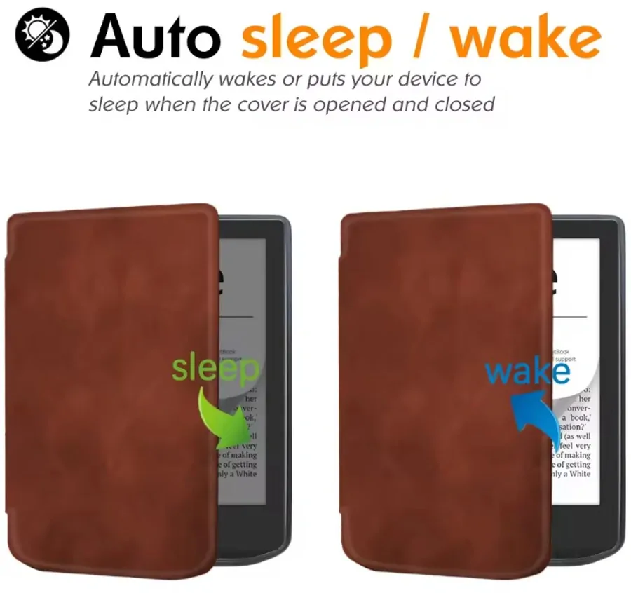 Armori Trimer T053, pouzdro pro Pocketbook 629 Verse / 634 Verse Pro - magnetické zavírání, AutoSleep, hnědé