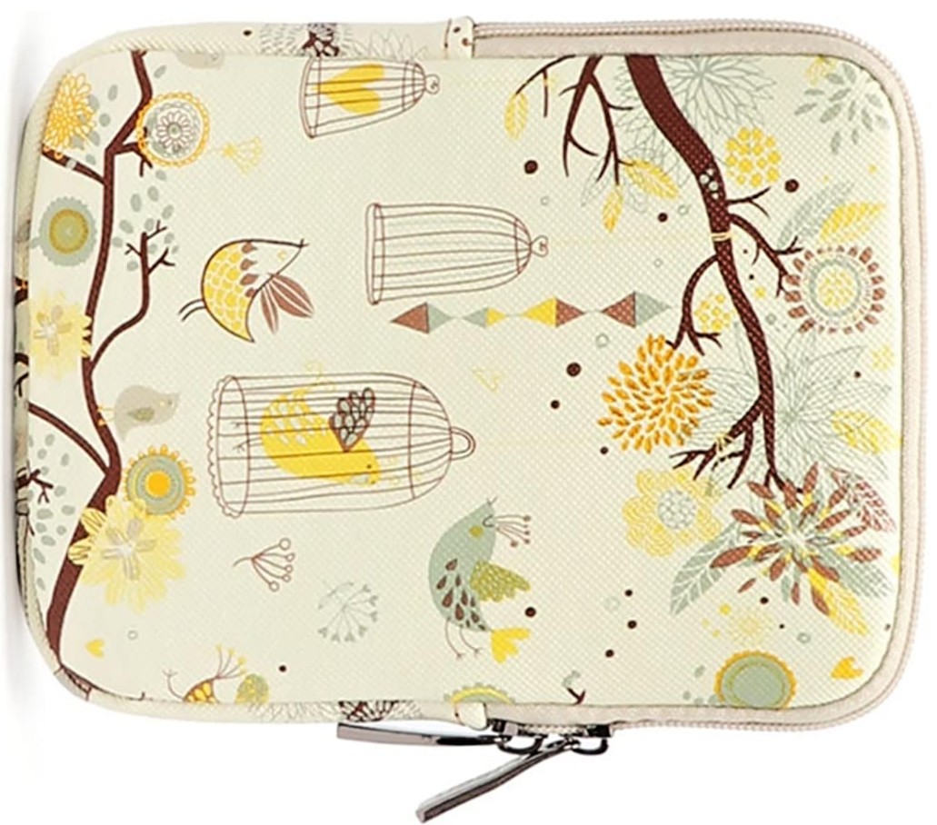 ARMORI Zipper Z075 - motiv Pink Birds - Univerzální pouzdro pro čtečky 6" - textilní, zip