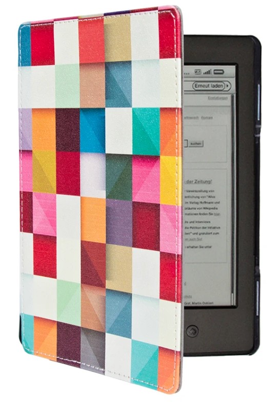 Armori Trimer T096, pouzdro pro Amazon Kindle 4/5 - magnetické zavírání, motiv Square