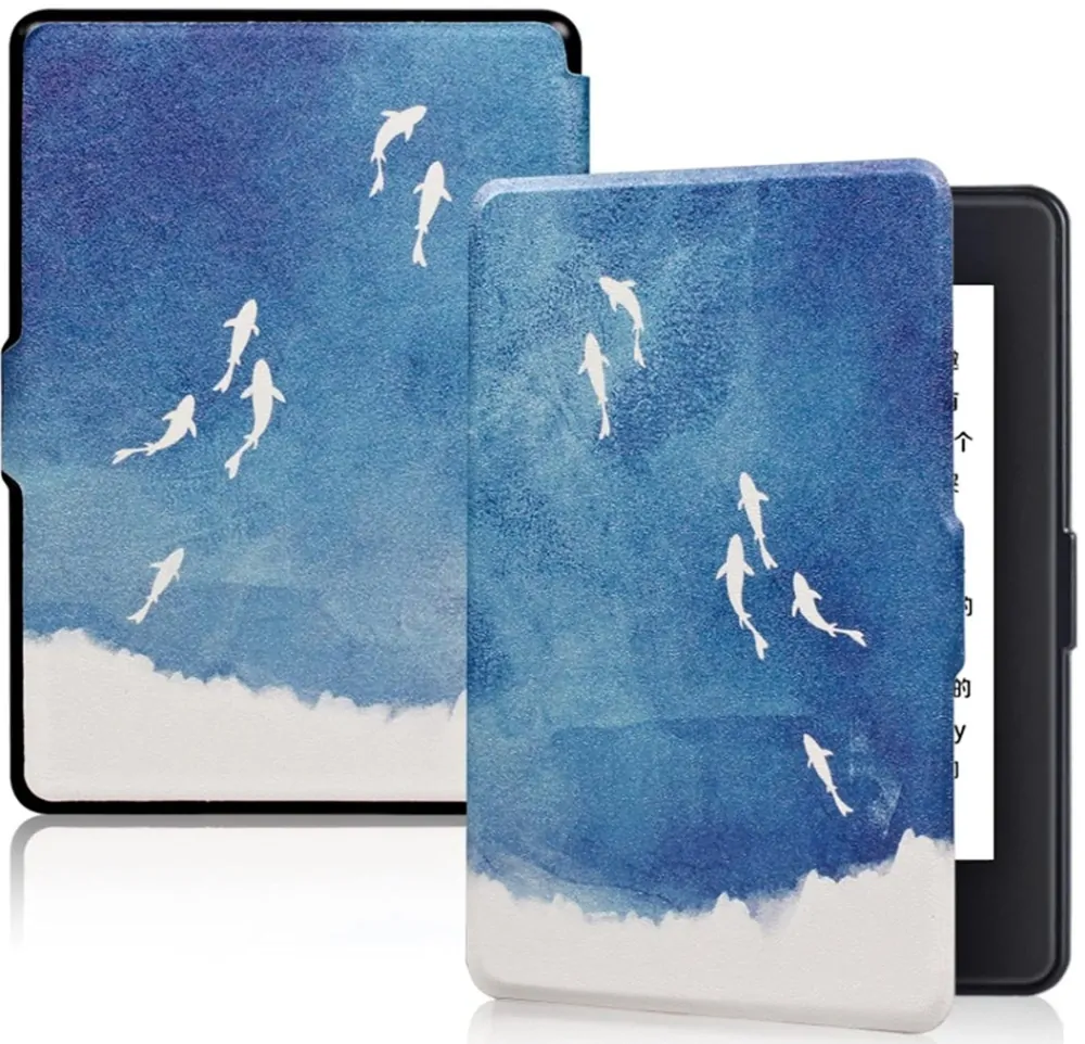Armori Trimer T116, pouzdro pro Amazon Kindle Paperwhite 1/2/3 - magnetické zavírání, AutoSleep, motiv Dolphins