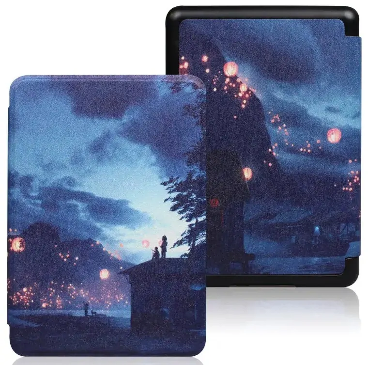 Armori Trimer T121, pouzdro pro Amazon Kindle Paperwhite 1/2/3 - magnetické zavírání, AutoSleep, motiv Fire Balloons