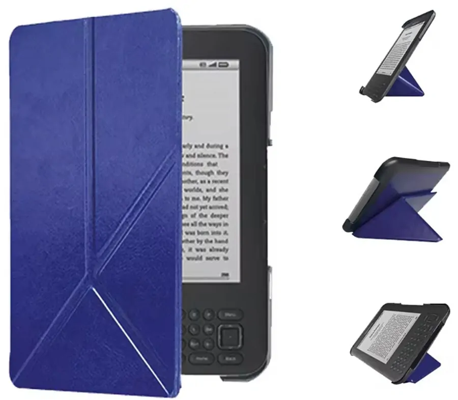 ARMORI STANDER S164, pouzdro se stojánkem Origami pro Amazon Kindle 3 Keyboard - tmavě modré