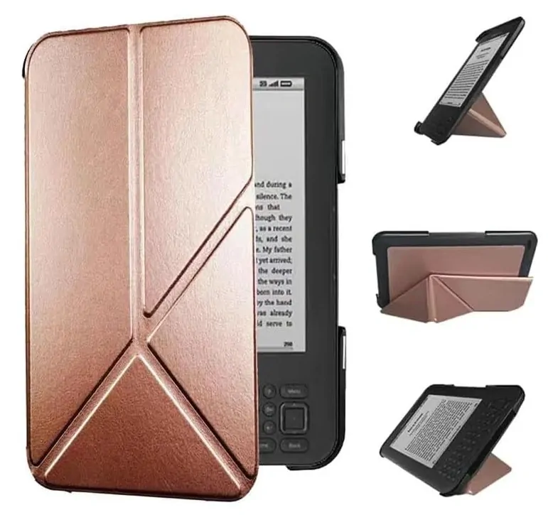 ARMORI STANDER S167, pouzdro se stojánkem Origami pro Amazon Kindle 3 Keyboard - zlaté