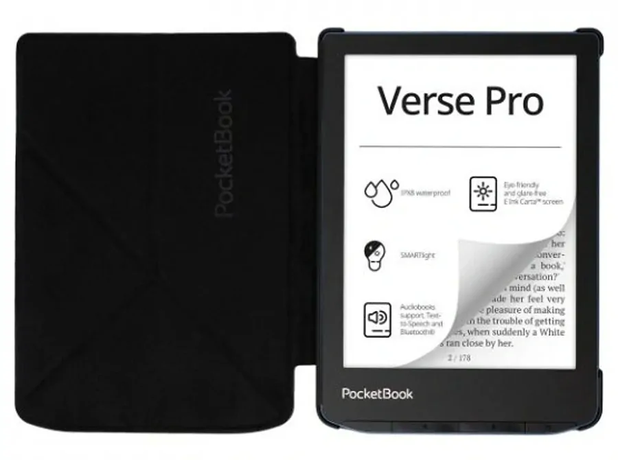 Pocketbook H-SO-634-K-WW - Origami obal se stojánkem na čtečku Pocketbook 629 Verse / 634 Verse Pro - černé