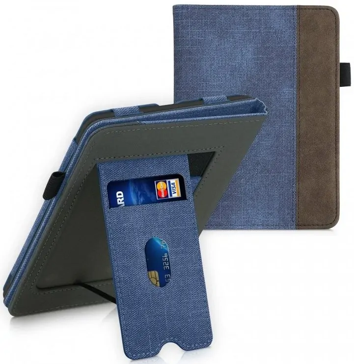Pouzdro KW Mobile Double Leather - KW5626103 - pro Amazon Kindle Paperwhite 5 (2021) - grey, denim