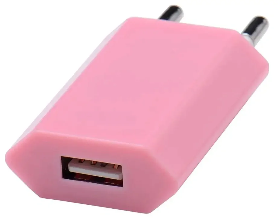 USB síťový adaptér - AR-1003 - Univerzální nabíječka, 5V/1A - světle růžový