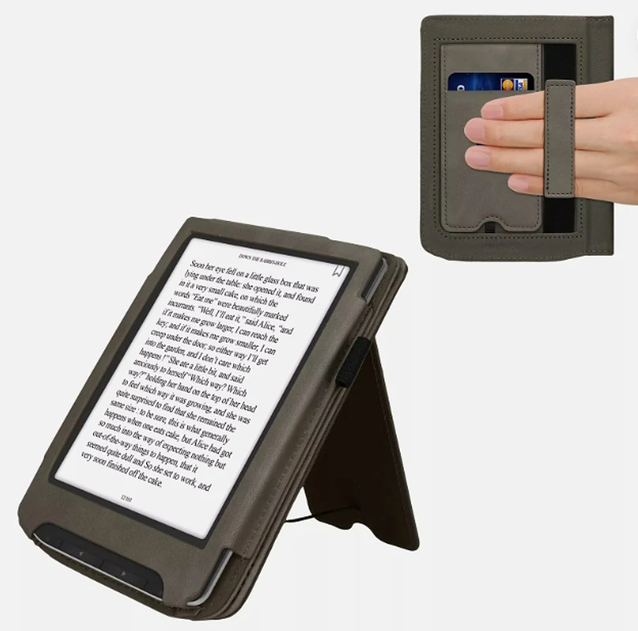 Pouzdro KW Mobile - Brushed Heart - 23SF002C - pro Pocketbook 629 Verse / 634 Verse Pro / Color - šedé