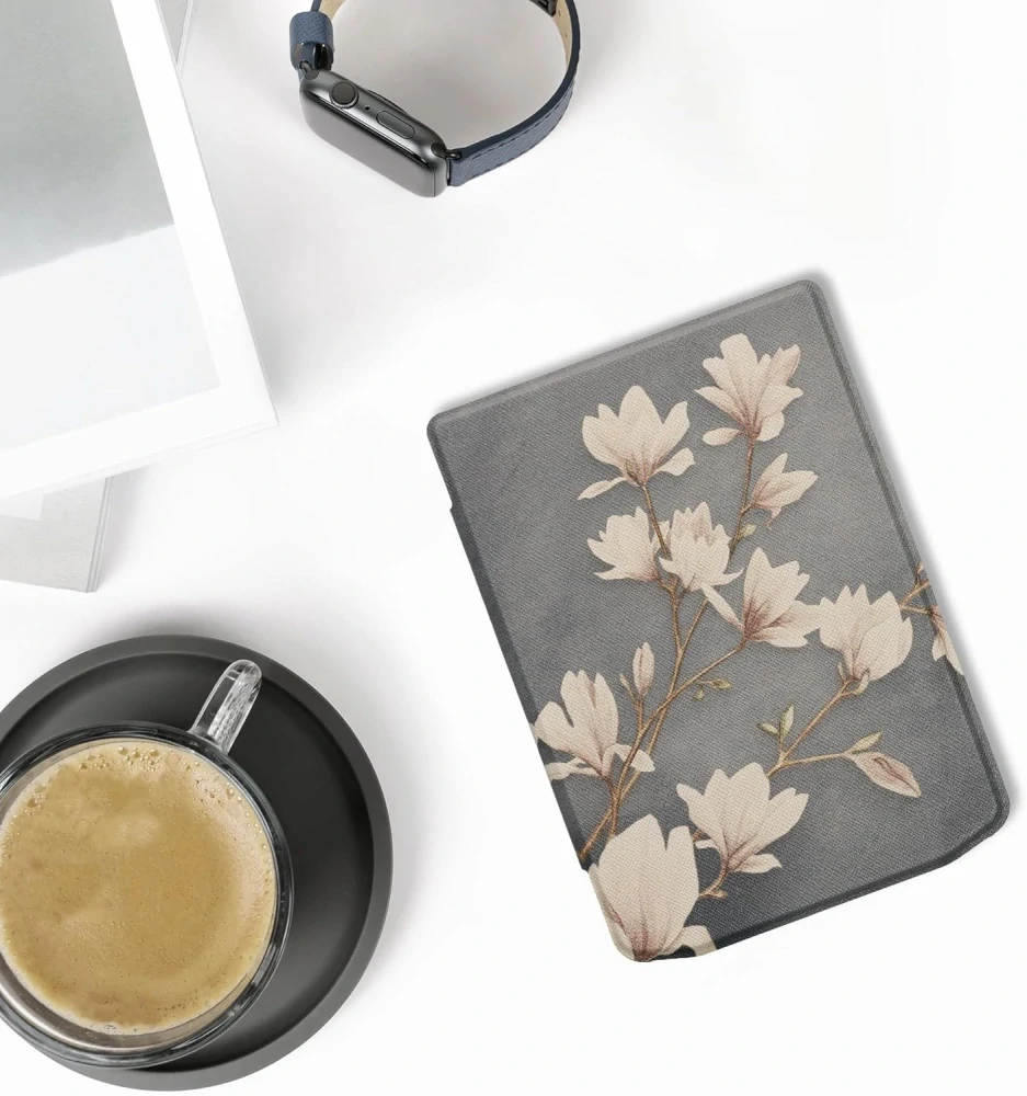 Pouzdro KW Mobile - Magnolias - 23RQ007C - pro Pocketbook 629 Verse / 634 Verse Pro / 634 Verse Color - vícebarevné