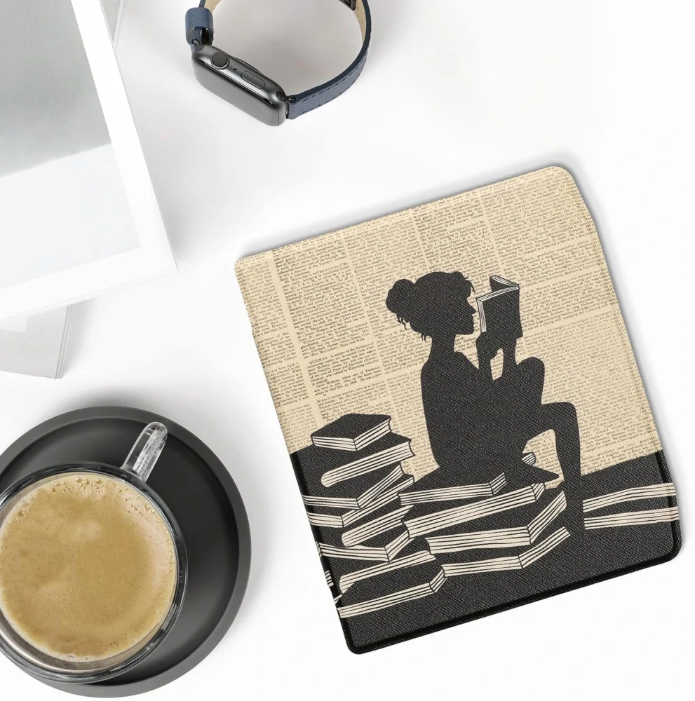 Pouzdro KW Mobile - Girl And Books - 23RT003C - pro Pocketbook 700 Era / 700 Era Color - vícebarevné