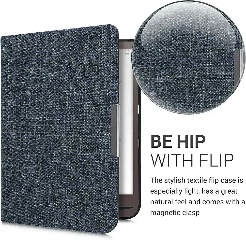 Pouzdro KW Mobile - Fabric Flip - KW4677504 - pro Pocketbook 740/741 - tmavě modré