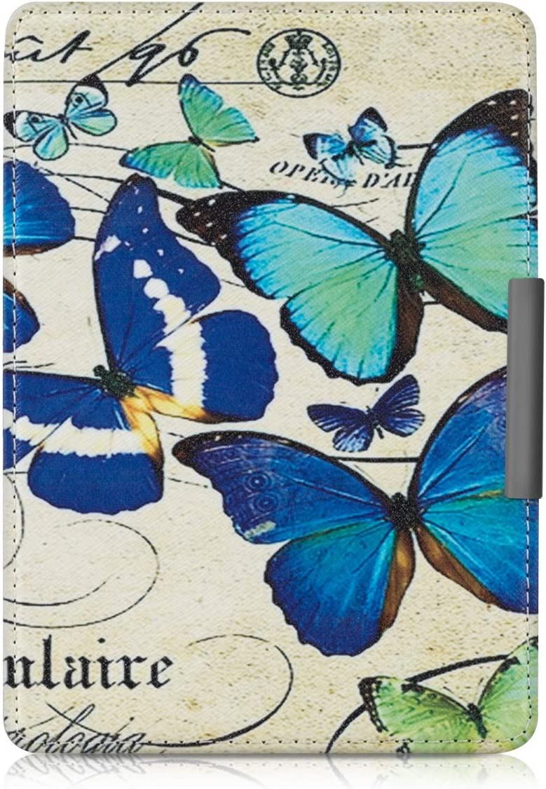 Pouzdro KW Mobile - Vintage Butterflies - KW2313606 - pro Amazon Kindle Paperwhite 1/2/3 - modré, béžové