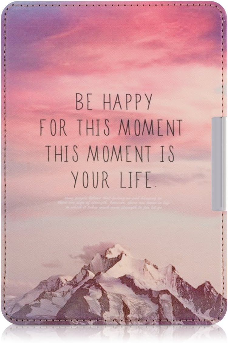 Pouzdro KW Mobile - Be Happy - KW2811806 - pro Amazon Kindle Paperwhite 1/2/3 - fialové
