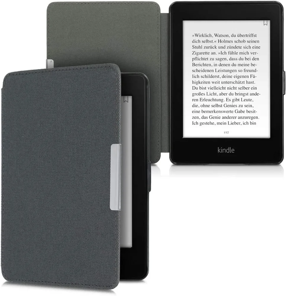 Pouzdro KW Mobile - Nylon Book - KW4948773 - pro Amazon Kindle Paperwhite 1/2/3 - antracitové