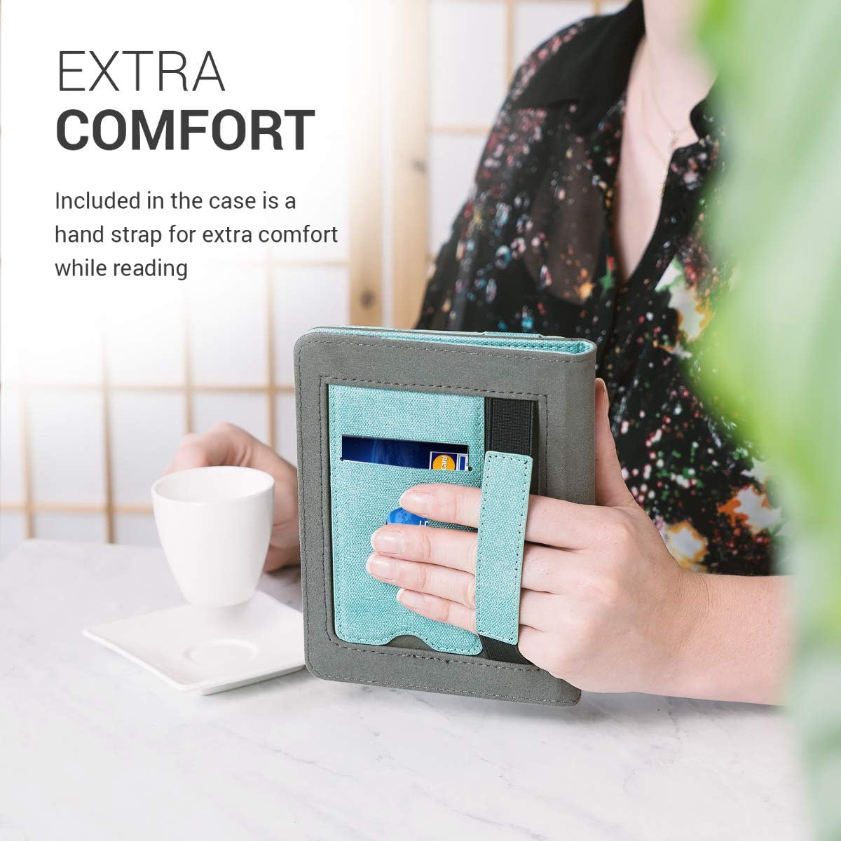 Pouzdro KW Mobile Double Leather - KW5021701 - pro Amazon Kindle Paperwhite 1/2/3 - barva grey, mint