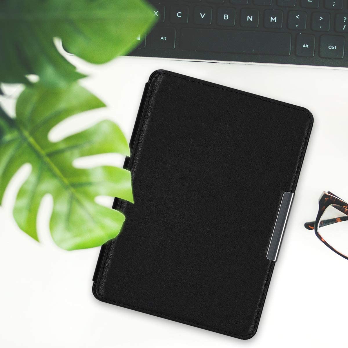 Pouzdro KW Mobile (Kalibri) - Real Leather - KA5626601 - pro Amazon Kindle Paperwhite 5 (2021) - černá kůže