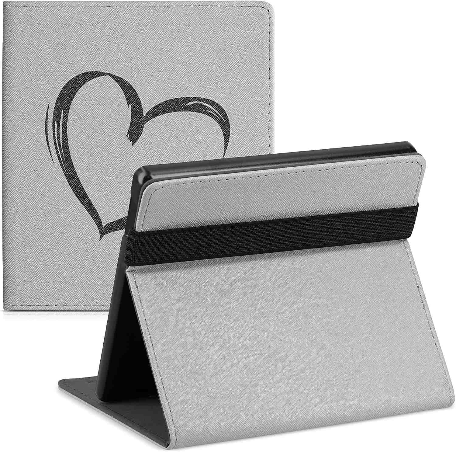 Pouzdro KW Mobile - Brushed Heart - KW4941806 - pro Amazon Kindle Oasis 2/3 - šedé